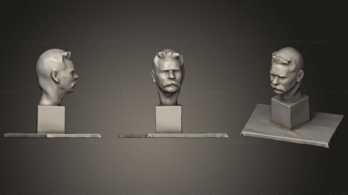 Бюсты и барельефы известных личностей (Максим Горький, BUSTC_0878) 3D модель для ЧПУ станка